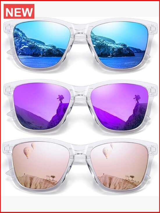 Polarized Sunglasses for Women Men Classic Retro UV400 Protection 3 Pack main image 7